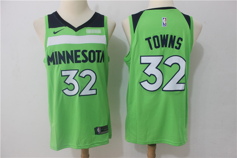 Men Minnesota Timberwolves 32 Towns Green Game Nike NBA Jerseys